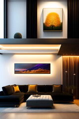 modern loft living room