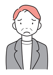 怒る・困る・ナーバスな中年男性　上半身
