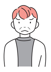 怒る・困る・ナーバスな中年男性　上半身