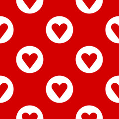 Seamless Texture Pattern with Heart Icon Symbol. Vector Image.