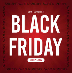 Simple Black Friday with red background