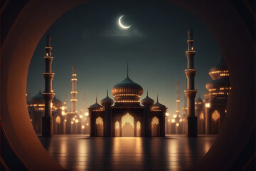 Eid mubarak abstract background Generative AI