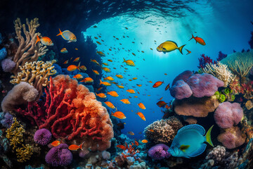 Coral reef and fish
