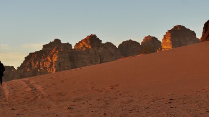 sunset in the desert with red Rocks, 