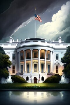 illustration, the white house of the united states of america, ai generative