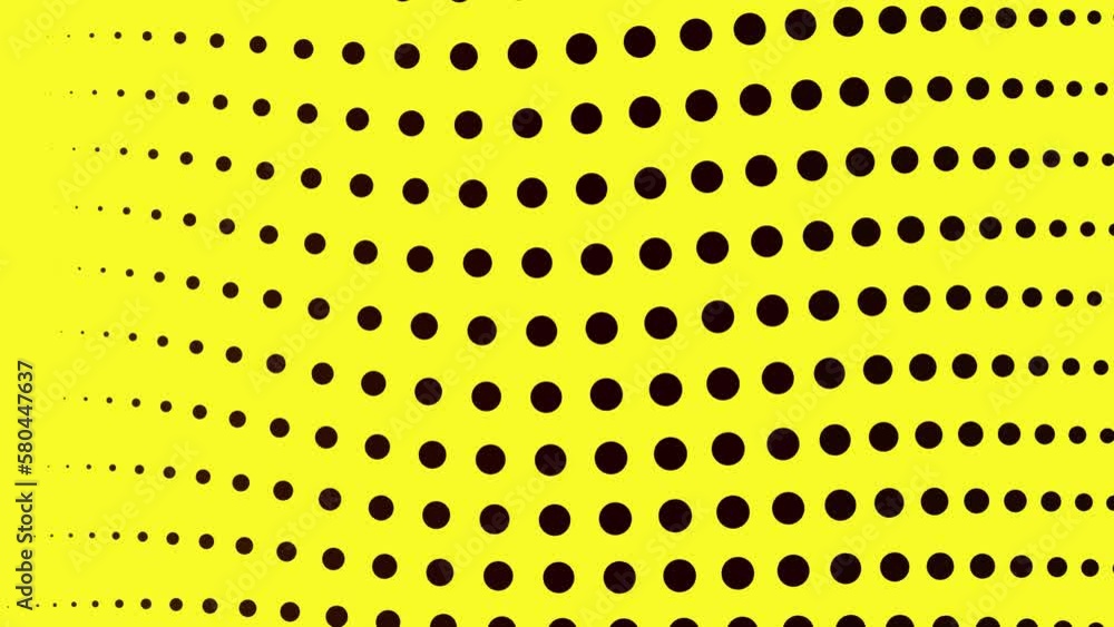 Poster geometric abstract background and copy space with dots in motion. spheres, black circles moves as wa