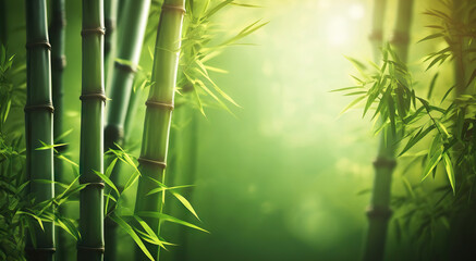 Fototapeta na wymiar Bamboo trees with copy space. Based on Generative AI