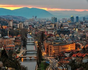 Sarajevo city midnight