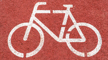 Bicycle road. Bike path. Bicycle lane. Road for bicycles. Net zero carbon city concept. Zero emission transportation.