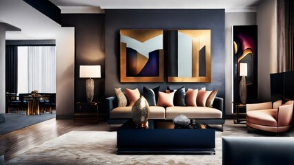 A Minimalist Living Room - obrazy, fototapety, plakaty
