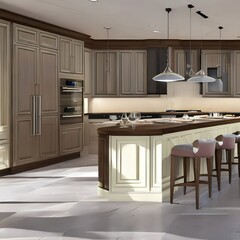 1 A bright and airy kitchen with plenty of counter space and a large island perfect for preparing meals and entertaining guests1, Generative AI