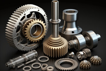 Industrial gear parts closeup