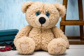 Cute teddy bear with button eyes 