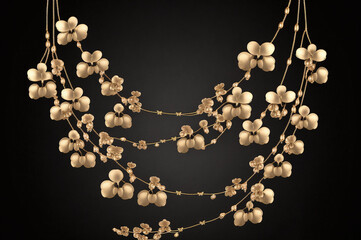 Golden bead necklace 