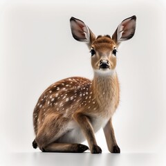 Deer in front of a white background, ai