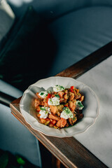 a plate of food on the table