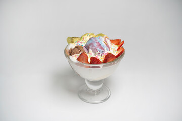 candy in a glass ice cream mix