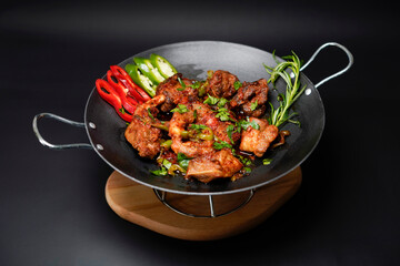 Stir Fried Chicken Kadhai Indian Afghan Special Dish    