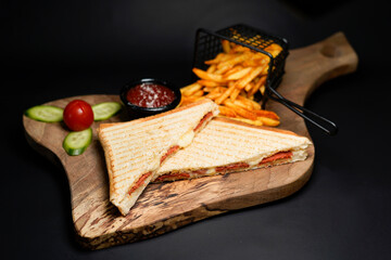 Toast with fries
