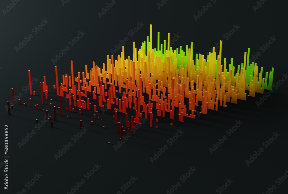 Poster abstract shapes in the form of bar graphs in random values. financial and business concept, presenti