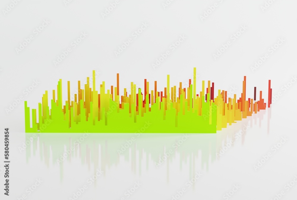 Poster abstract shapes in the form of bar graphs in random values. financial and business concept, presenti