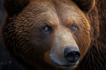 Fototapeta na wymiar Close up of a brown bear. Generative AI