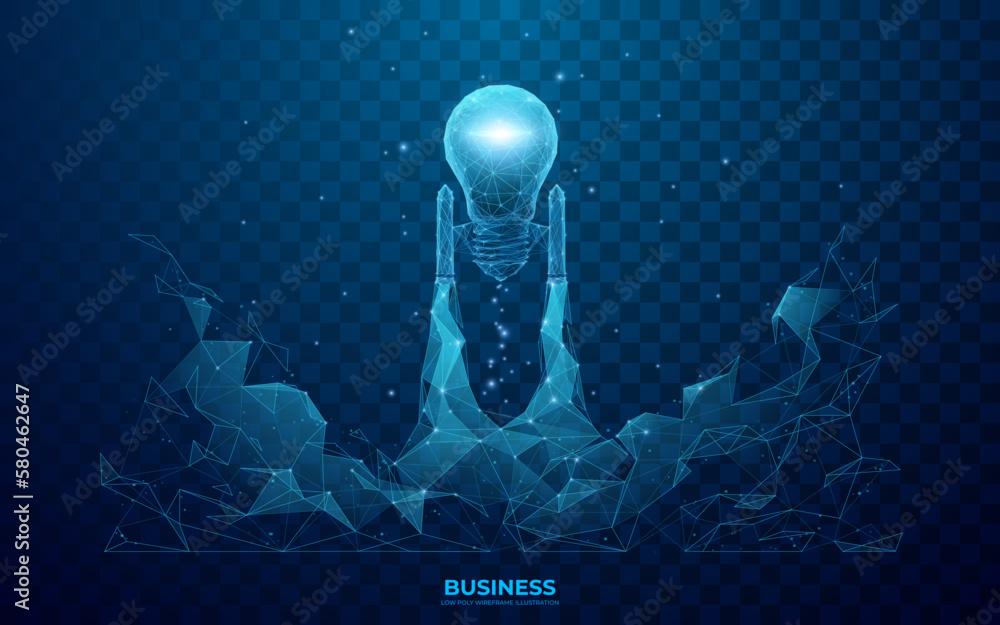 Aufkleber Digital light bulb rocket launch into space. Technology innovation or start up concept. The moment of launching a space shuttle. Starting a Successful Business. Isolated vector illustration.
