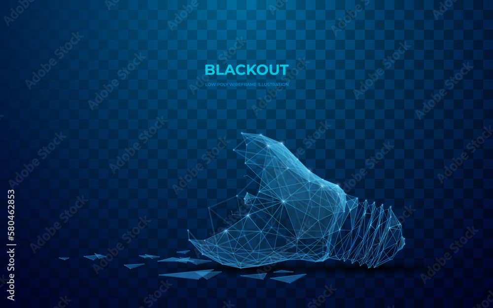 Leinwandbilder broken light bulb. blackout or burnout concept. abstract digital technology illustration. vector ima