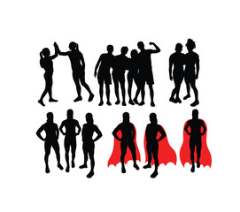 Happy People Activity Silhouettes, art vector design