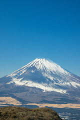 日本　神奈川県足柄下郡箱根町の駒ヶ岳山頂から見える富士山