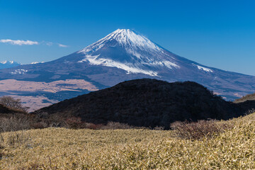Fototapeta premium 日本 神奈川県足柄下郡箱根町の駒ヶ岳山頂から見える富士山