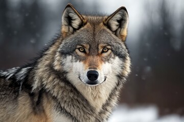 Fototapeta premium canis lupus, canis lupus, gray wolf. Generative AI