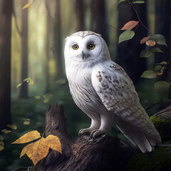 owl on tree - Created with Generative AI Technology