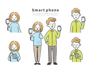 スマホを使う夫婦