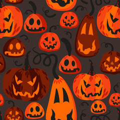 seamless pattern halloween pumpkin background