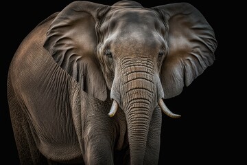 Asian Elephant Wild Portrait of an Animal. Generative AI