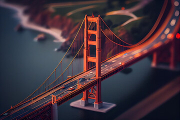 Golden Gate Bridge, San Francisco, California, United States of America.generative ai