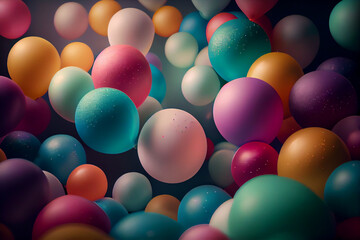 Fototapeta na wymiar Abstract background with colorful balloons.generative ai