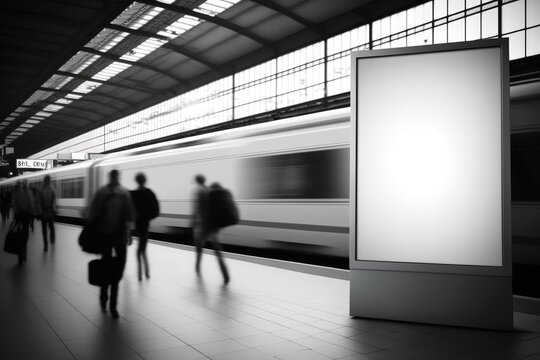 Billboard for advertisement in railway  Generative AI