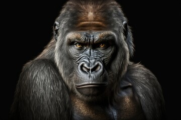 Fototapeta premium A woman Western Lowland Gorilla. Generative AI