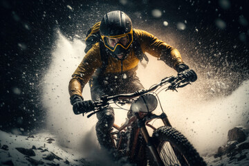 Fototapeta premium biker in action created with Generative AI technology