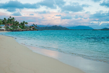 sunrise and beach scenes on island of oahu hawaii