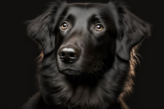 A picture of a black dog. Generative AI