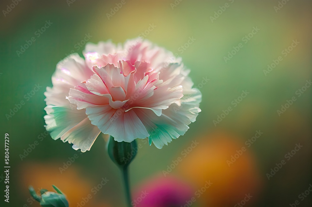 Poster carnation flower macro shot background generative ai