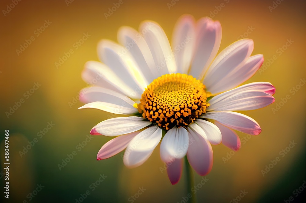 Poster daisy flower macro view with copy space generative ai