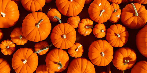 aerial view of fresh pumpkins