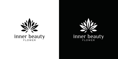 Modern abstract flower logo design inner beauty design template