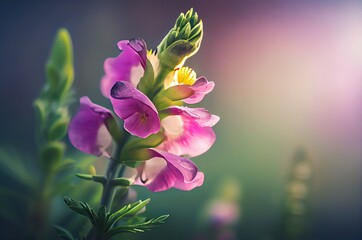 Fototapeta na wymiar Snapdragon Flower Closeup Background Generative AI
