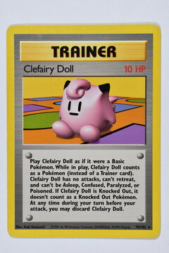 Pokemon Trading Card, Clefairy Doll.
