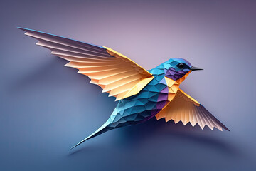 swallow in low poly style created with Generative AI technology